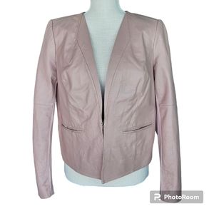 Escalier Dusty Rose Leather Blazer